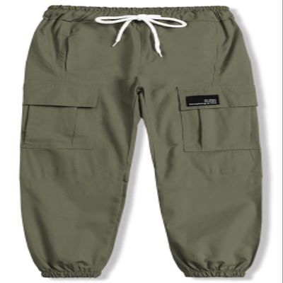 Cromoncent Girls Womens Cargo Pants Elastic Waist Lightweight Outdoor Jogger Pants Army Green XL