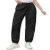 Cromoncent Womens Cargo Pants Elastic Waist Lightweight Outdoor Jogger Pants, 1# Black, XXL view 3