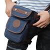 Canvas Waist Pack Drop Leg Bag for Men Tactical Hiking Travel Outdoor Climbing Motorcycle Bike Rider Cycling Fanny Pouch (Blue) view 4