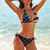 Homokoir Women's Bikini Swimsuits American Flag Bathing Suits for Women Two Piece Bikini,Color3,XS view 3