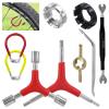 Tanstic 9Pcs Bike Spoke Wrench Set Including Bicycle Spoke Wrench & Bike Tire Lever & Bike Hex Wrench & Valve Stem Core Tool & Bike Rim Correct Kit Cycling Pocket Tools for Road and Mountain Bikes view 1