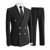 Swing Penguin Mens Slim Fit 2 Piece Wedding Suits for Boy Back to School Business Wedding Prom Set (Color : Black, Size : 46) view 1