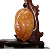 2.2" China Certified Nature Gold Silk Jade Lucky Dragon Hand Carved Necklace Pendants 2312 view 1