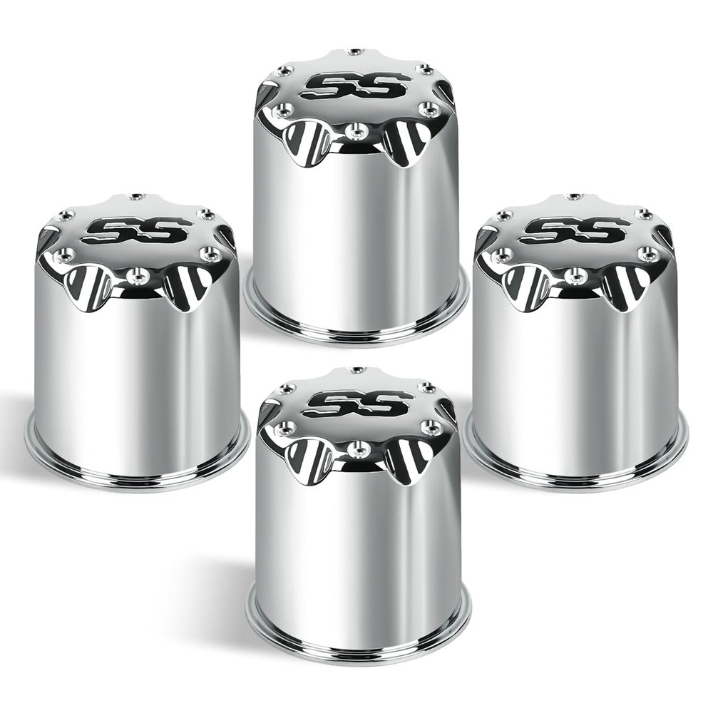 CartClan Golf Cart SS Wheel Center Cap Cover Fits 2.65" Dia Bore Wheel Rim SS Chrome Plastic Center Caps for EZGO Golf Cart Wheel-4 Packs