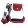 AJ Tack Aluminum Barrel Racing Stirrups Tanned Leather Tread view 1