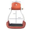 AJ Tack Aluminum Barrel Racing Stirrups Tanned Leather Tread view 2