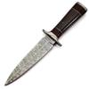 Nooraki DK-347 Handmade Damascus Steel Fixed Blade Dagger Knife with Leather Sheath, Multipurpose Knife with Coloured Bone and Rosewood Handle for Hunting, Hiking, Camping, Survival, 11 length view 2