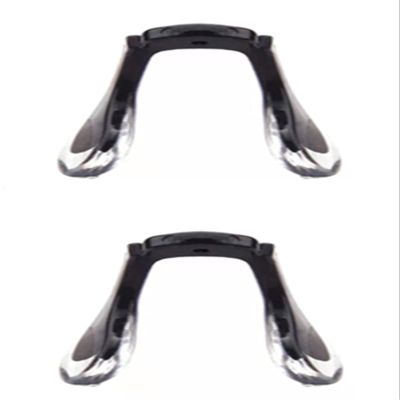 ExactFitt Silicon Rubber Screw In Bridge Saddle Conjoined Nose Pads Pieces for Oakley Eyeglasses Glasses Frames BT431 (Clear Black - 2 Pairs), 24mm x 22mm