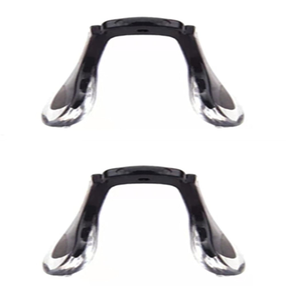 ExactFitt Silicon Rubber Screw In Bridge Saddle Conjoined Nose Pads Pieces for Oakley Eyeglasses Glasses Frames BT431 (Clear Black - 2 Pairs), 24mm x 22mm
