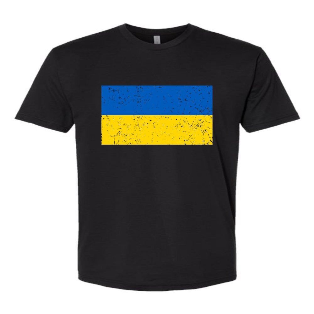 3X-Large Black Mens Ukraine Flag | Vintage Style, Ukrainian Pride Deluxe Soft T-Shirt