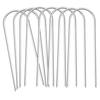 Heavy Duty Trampoline Stakes Anchors High Wind Stakes U- Shaped Sharp Ends Ground Anchor Galvanized Steel 11.8inch Safety Stakes for Soccer, Tents and Garden Decorations view 1
