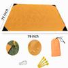 Bolodidda Large Beach Blanket Sandproof, Mat Sand Free Waterproof, Picnic Foldable, Windproof Mini Pocket with Stakes, Outdoor Camping Travel Packable ( Black+Orange), X-Large view 2