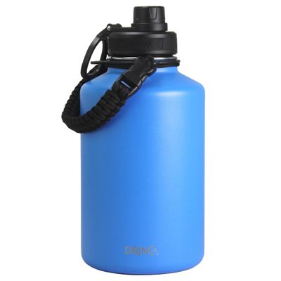 Drinco Stainless Steel Water Bottle Spout Lid Vacuum Insulated Double Wall Water Bottle Wide Mouth (64oz 40oz 32oz 22oz 18oz 14oz) Leak Proof Keep Cold Sport Camping Hiking (64 oz, 64oz Royal Blue)