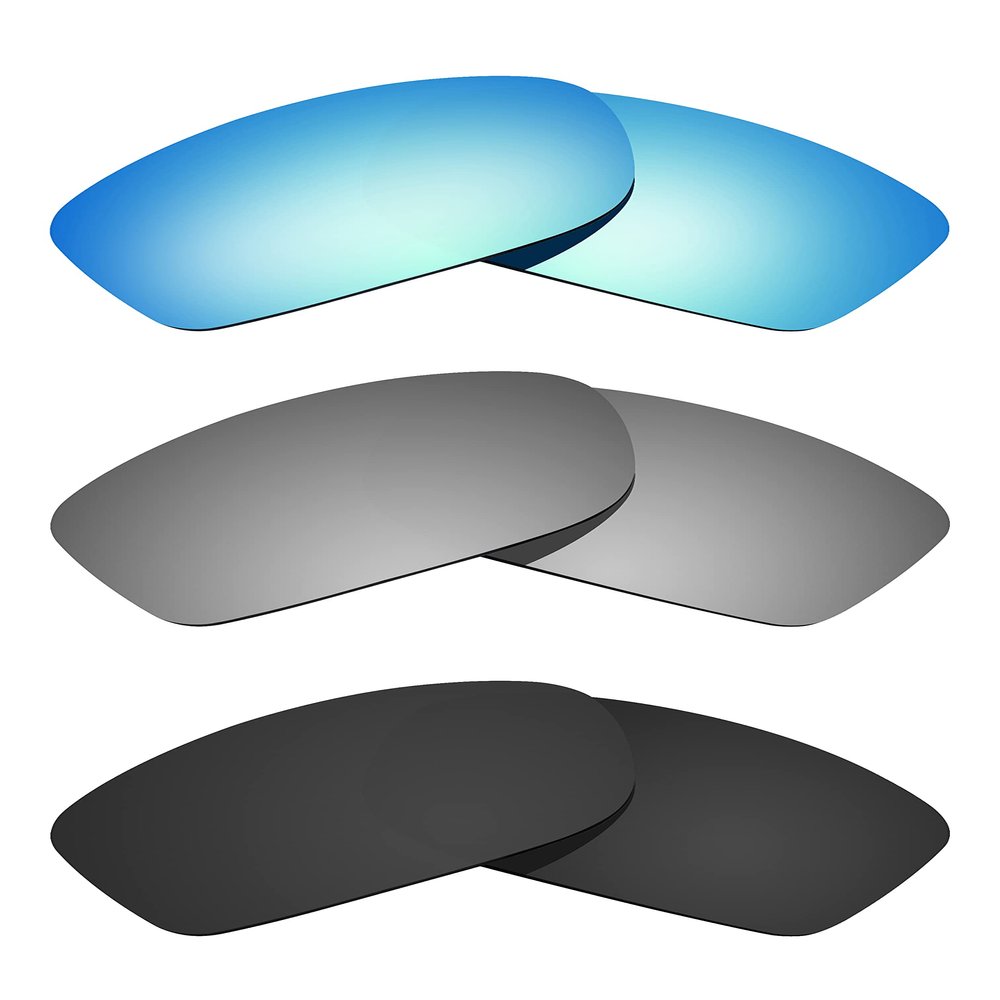 Littlebird4 Polarized Lenses Replacement for Oakley Fives (4+1) Squared 2008 Sunglasses - 3 Packs (Black+Titanium+Blue)