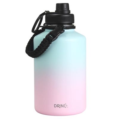 DRINCO Stainless Steel Water Bottle Spout Lid Vacuum Insulated Double Wall Water Bottle Wide Mouth (64oz 40oz 32oz 22oz 18oz 14oz) Leak Proof Keep Cold Sport Camping Hiking (64 oz, 64oz Macaron)