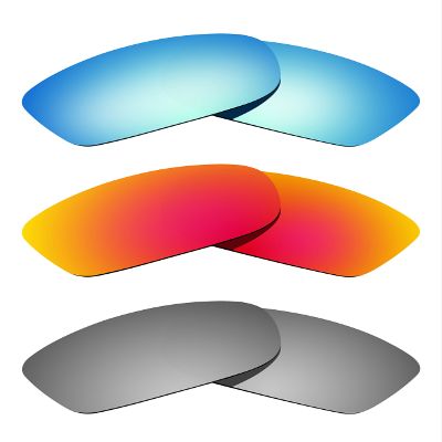 Littlebird4 Polarized Lenses Replacement for Oakley Fives (4+1) Squared 2008 Sunglasses - 3 Packs (Titanium+Red+Blue)