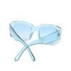IKANOO Retro Rectangle Sunglasses for Women Men Small Square Frame Trendy Y2K 90s Black Sunglasses (Blue) view 3