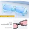 IKANOO Retro Rectangle Sunglasses for Women Men Small Square Frame Trendy Y2K 90s Black Sunglasses (Blue) view 4