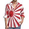 BAIKUTOUAN Japanese Rising Sun Flag Men's Button Down Shirt Long Sleeve Regular Fit Casual Tops Print view 1