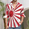 BAIKUTOUAN Japanese Rising Sun Flag Men's Button Down Shirt Long Sleeve Regular Fit Casual Tops Print view 2