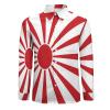 BAIKUTOUAN Japanese Rising Sun Flag Men's Button Down Shirt Long Sleeve Regular Fit Casual Tops Print view 3