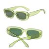 IKANOO Retro Rectangle Sunglasses for Women Men Small Square Frame Trendy Y2K 90s Black Sunglasses (Green) view 2