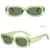 IKANOO Retro Rectangle Sunglasses for Women Men Small Square Frame Trendy Y2K 90s Black Sunglasses (Green) view 3