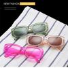 IKANOO Retro Rectangle Sunglasses for Women Men Small Square Frame Trendy Y2K 90s Black Sunglasses (Green) view 4