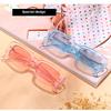 IKANOO Retro Rectangle Sunglasses for Women Men Small Square Frame Trendy Y2K 90s Black Sunglasses (Pink) view 3