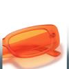 IKANOO Retro Rectangle Sunglasses for Women Men Small Square Frame Trendy Y2K 90s Black Sunglasses (Orange) view 2