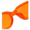 IKANOO Retro Rectangle Sunglasses for Women Men Small Square Frame Trendy Y2K 90s Black Sunglasses (Orange) view 3