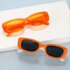 IKANOO Retro Rectangle Sunglasses for Women Men Small Square Frame Trendy Y2K 90s Black Sunglasses (Orange) view 4