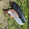 EGKH-Authentic Handmade Khukuri-12 Inch 3 Fuller Kukri Survival Knife, Military Hunting Survival Fixed Blade Leather Knife-Hand made In Nepal view 3