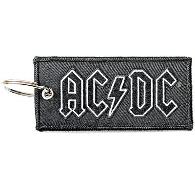 Ac/Dc Keyring Keychain Classic Band Logo Patch Official Black