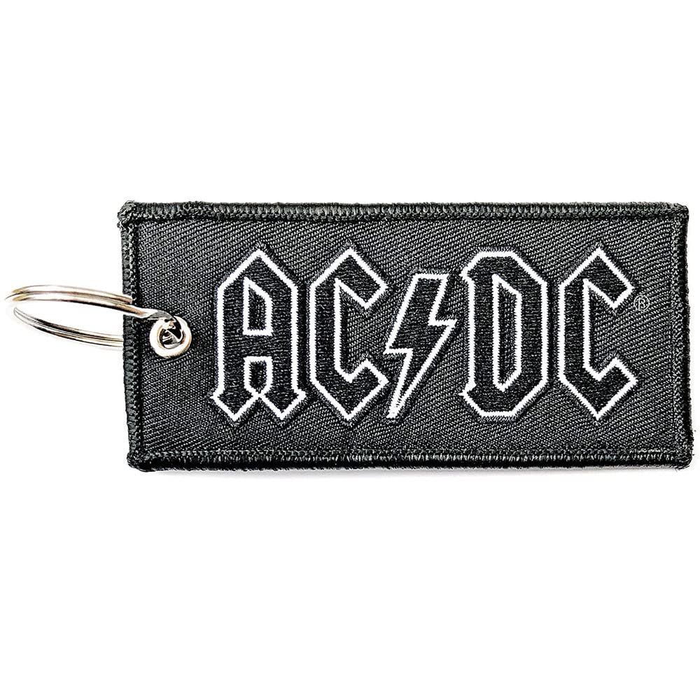 Ac/Dc Keyring Keychain Classic Band Logo Patch Official Black