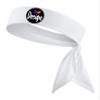 B3 U ATHLETICS Upload Your Design White Sports Head Tie Headband- Personalize Customize Own Custom Logo - Text Name Number Image Colors Moisture Wicking Stretch Fitness view 1
