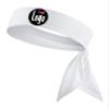 B3 U ATHLETICS Upload Your Design White Sports Head Tie Headband- Personalize Customize Own Custom Logo - Text Name Number Image Colors Moisture Wicking Stretch Fitness view 3
