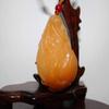 2.3" China Certified Nature Gold Silk Jade Lucky Duck Lotus Root Hand Carved Necklace Pendants 2306 view 2