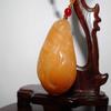 2.3" China Certified Nature Gold Silk Jade Lucky Duck Lotus Root Hand Carved Necklace Pendants 2306 view 3