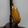 2.3" China Certified Nature Gold Silk Jade Lucky Duck Lotus Root Hand Carved Necklace Pendants 2306 view 4