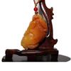 2.1" China Certified Nature Gold Silk Jade Wealth Pixiu Hand Carved Necklace Pendants 2305 view 1