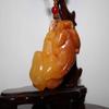 2.1" China Certified Nature Gold Silk Jade Wealth Pixiu Hand Carved Necklace Pendants 2305 view 2