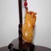 2.1" China Certified Nature Gold Silk Jade Wealth Pixiu Hand Carved Necklace Pendants 2305 view 4