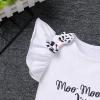 Cow Third Birthday Girl Outfit - Toddler Kids T-shirt, Tutu Skirt, Headband - Cake Smash Photoshoot - Baby Cows Print - My 3rd Birthday Farm Animals Party Supplies - Moo Moo I'm Three Pink view 4