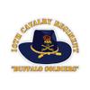 Kiss-Cut Stickers - Army - 10th Cavalry Regiment w Cav Hat - Buffalo Soldiers (6"x6", Transparent) view 1