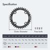 DJC Bike Chainring 104mm BCD Round/Oval MTB 104BCD 7/8/9/10/11/12 Speed Narrow Wide Tooth Aluminum 7075 Super Lightweight 30T 32T 34T 36T 38T 40 42 DH XC Trail Fat Bike ebike (1# Round Black, 52T) view 3