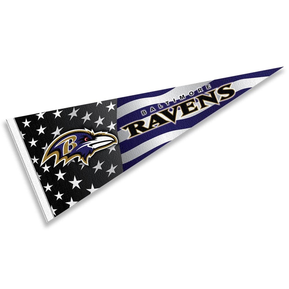 Baltimore Ravens Nation USA Americana Stars and Stripes Pennant Banner Flag