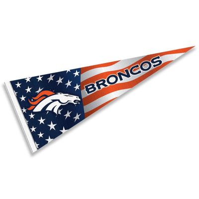 Denver Broncos Nation USA Americana Stars and Stripes Pennant Banner Flag