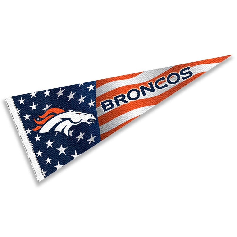 Denver Broncos Nation USA Americana Stars and Stripes Pennant Banner Flag