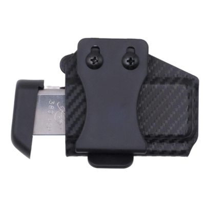 Rounded Horizontal Mag Holster Fits: 380 ACP Single Stack Magazine (Carbon Fiber Black Kydex) - Concealment Express